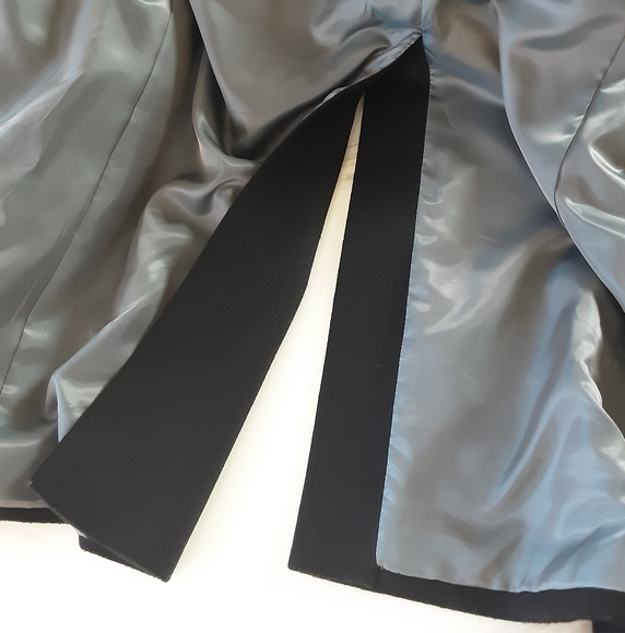 CALVIN KLEIN Black Wool Blend Long Dress Overcoat Sz 42R - EUC - Picture 8 of 12